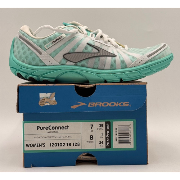 Brooks PURECONNECT Women's NEW Running Sneaker White/Blue US Size 7 - Picture 11 of 11